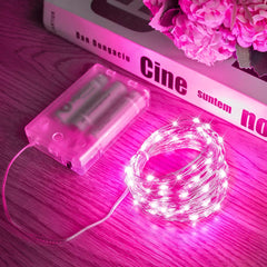 Fairy Lights - 33 FT, 100 LED, Pink, Waterproof, Battery Operated
