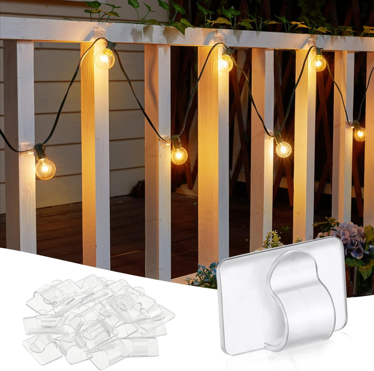 UV-Resistant Cable Clips & Stickers - 25 Clips, 30 Stickers