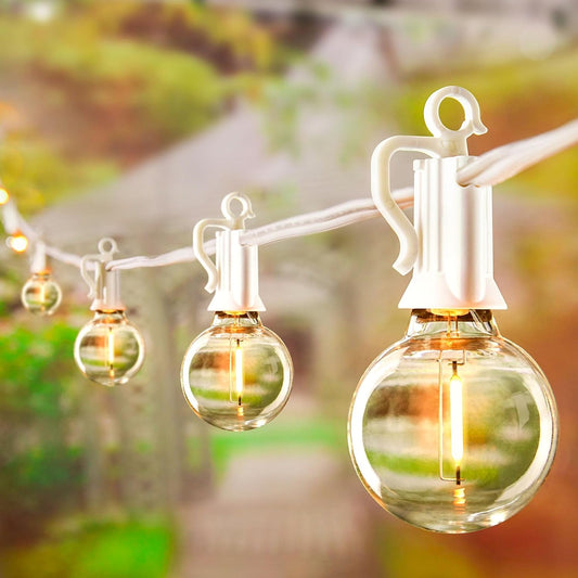 25 Feet LED Outdoor String Lights - Shatterproof G40 Edison Bulbs