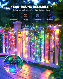 Solar String Lights - 2 Pack, 39.2 FT, 480 LED, Multicolor, Waterproof