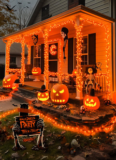 8ft 20LED Battery Operated Mini Bulbs String Light for Halloween Haunted House Party, Orange