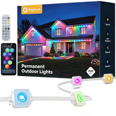 100ft 60 RGBCW+IC LED Permanent Outdoor Lights, IP67, 16M Colors, App&Remote, Music Sync