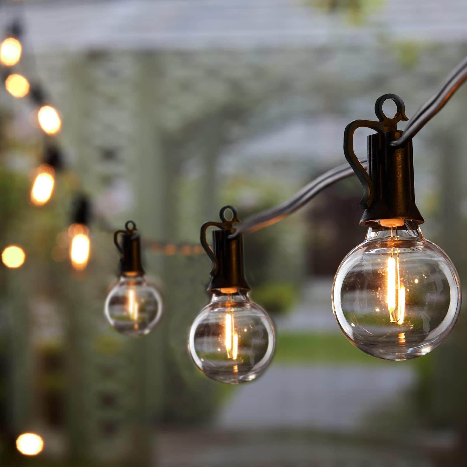 55(50+5) FT Plug In G40 25 LED Bulbs String Lights for Patio Garden Cafe Wedding Deck