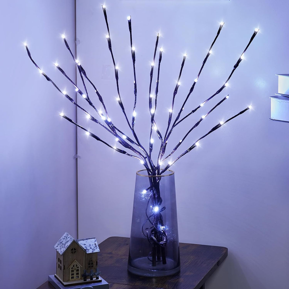 Lighted Branches for Vases - 3 Pack, 24Inch, 60 LED, Pure White