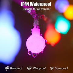 Globe String Lights, 33 Feet 100 Led Fairy Lights Plug in, Pink + Multicolor