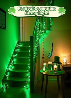 St. Patrick's Day Green Mini Lights - 8ft 20 LED Battery Operated String Lights