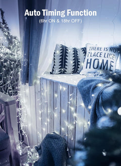 Battery Operated String Lights, 17 FT, 50 LED, Waterproof with Timer