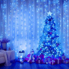 Curtain Lights - 300 LED, Dimmable, Remote & Timer, USB Powered