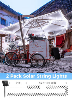 Solar Powered String Lights - 80 FT, 200 LED, 8 Modes, Waterproof