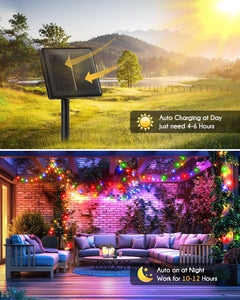 Solar String Lights - 2 Pack, 39.2 FT, 480 LED, Multicolor, Waterproof
