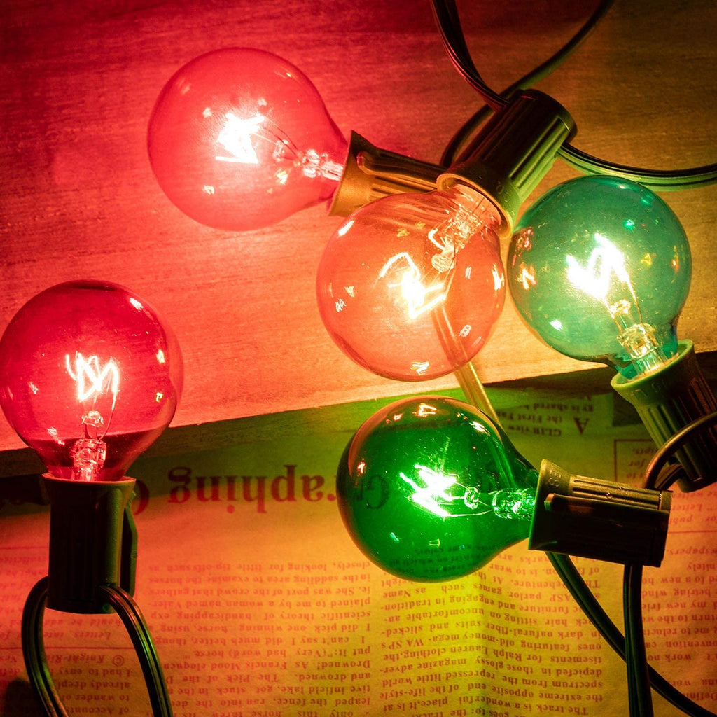 50 Feet / 50 Bulbs / Green Wire