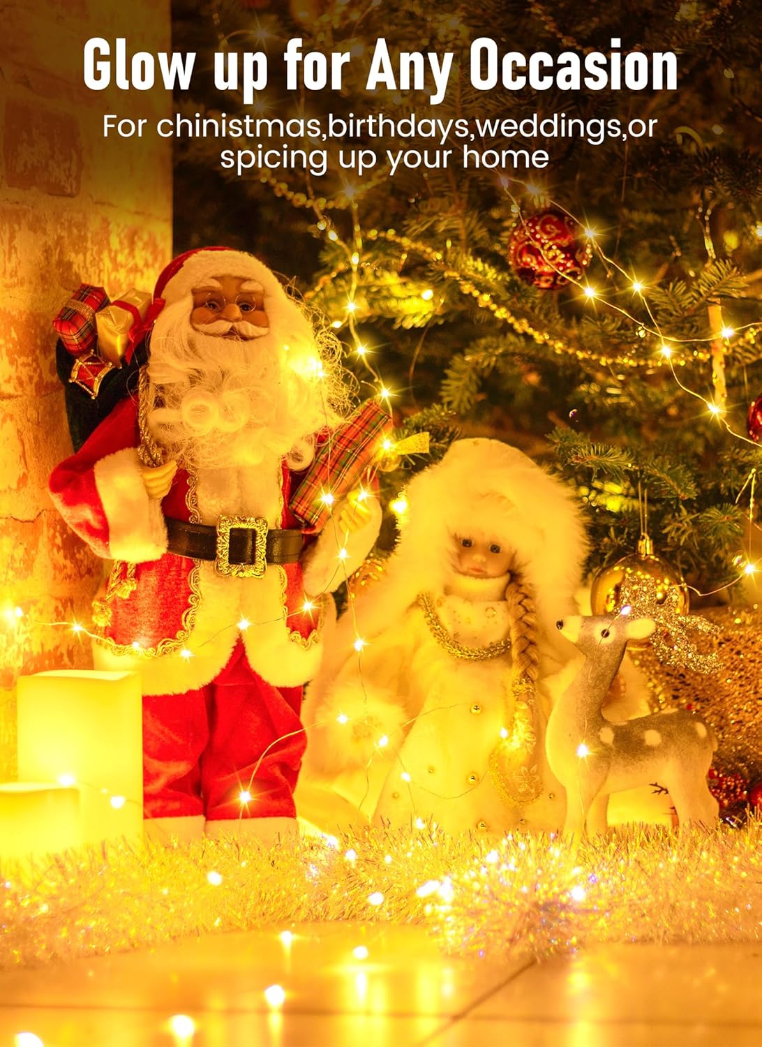 33ft USB Fairy Lights with Remote, Timer & 8 Modes
