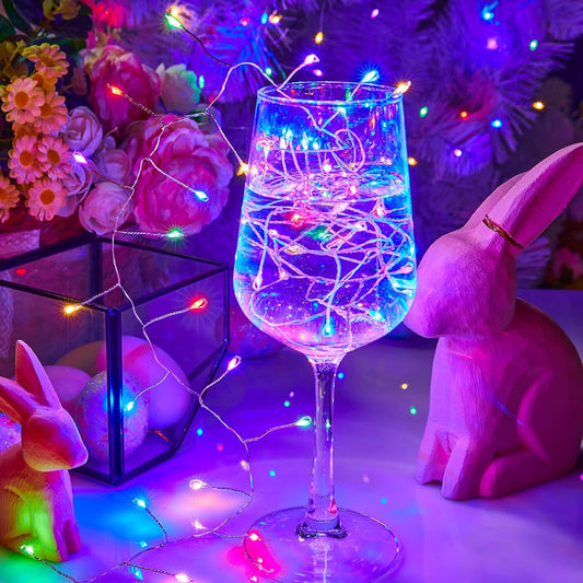 Easter Fairy Lights, Battery Operated, Waterproof, 5ft 60 LED Twinkle Lights