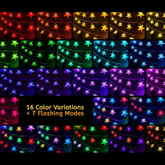 Color Changing Star String Lights - 17 ft 50 LED Fairy Lights