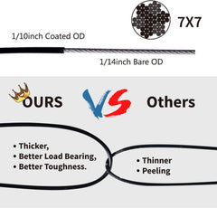 Outdoor String Lights Hanging Kit - 100 FT, Stainless Steel Cable