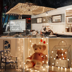21FT 60 LED Battery Operated Globe Fairy Lights for Christmas Decor, 8 Modes, Cool White