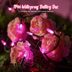 Pink String Lights, 2 Pack 18FT 50 LED Mini Lights with 8 Modes