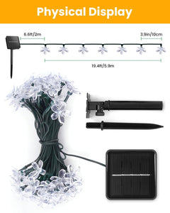Solar Flower Lights - 60 LED, Waterproof, Christmas