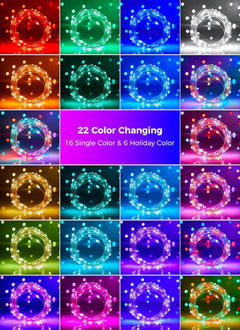 Color Changing Fairy Lights, 33 FT, 100 LED, Plug-in with Remote