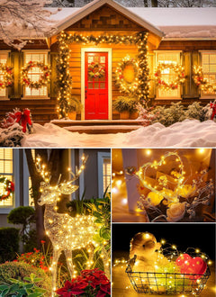 33ft Battery Operated Fairy Lights with Remote, Waterproof & Dimmable