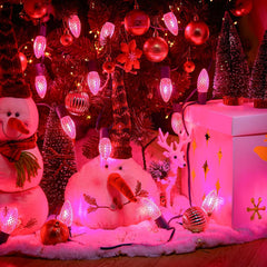 C7 Pink LED Christmas Replacement Bulbs - Shatterproof E12 Base