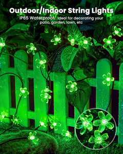 Solar Flower Lights - 60 LED, Waterproof, Christmas