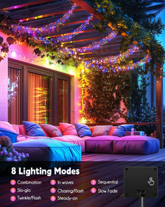 Solar String Lights - 2 Pack, 39.2 FT, 480 LED, Multicolor, Waterproof