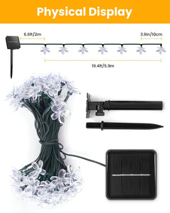 Solar Flower Lights - 60 LED, Waterproof, Christmas