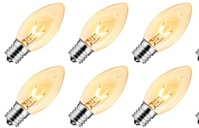 C9 light bulbs - tungsten filament (5 packs)