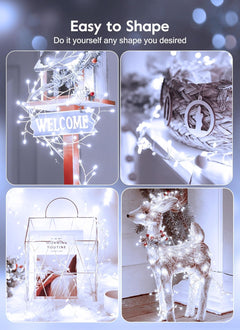 Pure White Fairy Firecracker Lights - 5ft, 60 LEDs with Remote, 2 Pack