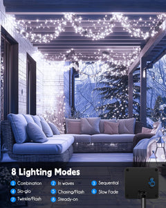 Solar String Lights - 2 Pack, 39.2 FT, 480 LED, Pure White, Waterproof