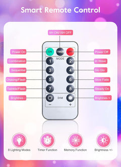 Pastel String Lights USB Operated, 39FT 100 LED with Remote & Timer