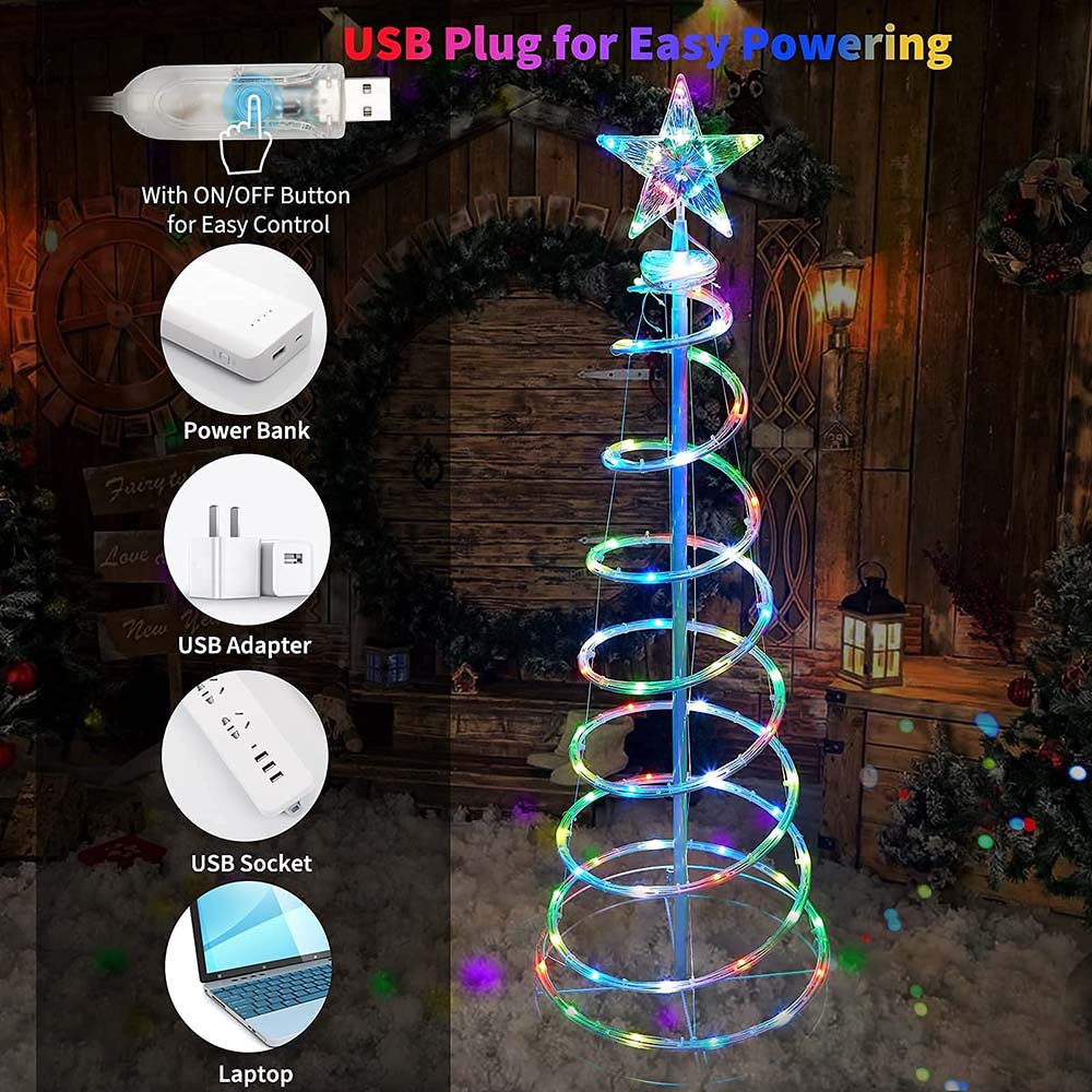 Christmas LED Spiral Tree Lights, 16 colors with Remote – Brightown Decor