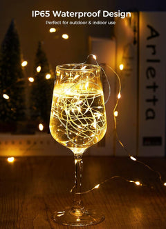 Battery Operated Fairy Lights - 12 Pack, 7 FT, 20 LED, Waterproof