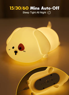 Cute Silicone Puppy Night Light - 7 Colors, Rechargeable