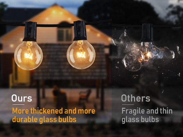 G40 String Lights Incandescent Bulbs Brightown Decor