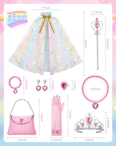 Princess Cape Set with Tiara, Wand, and Accessories