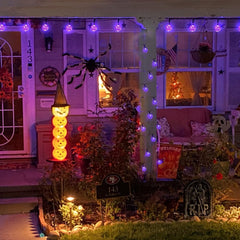 Purple Solar Halloween Lights, 36FT 60 LED Crystal Globe String Lights