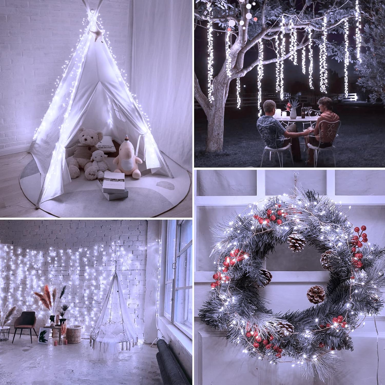 Fairy Lights Plug in - 10 FT, 200 LED, Pure White, Remote Control