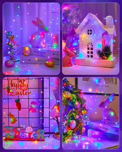 Easter Fairy Lights, Battery Operated, Waterproof, 5ft 60 LED Twinkle Lights