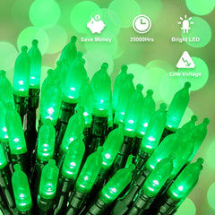 St. Patrick's Day Green String Lights - 2 Pack 17.8 Feet 50 LED