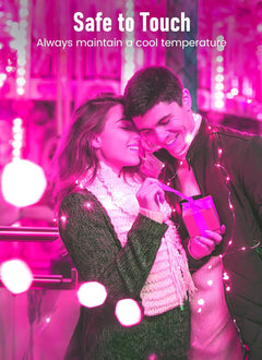 Fairy Lights - 33 FT, 100 LED, Pink, Waterproof, Battery Operated