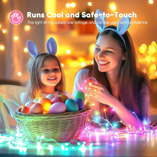 Pastel Fairy Lights with Timer - 7ft Waterproof String Lights