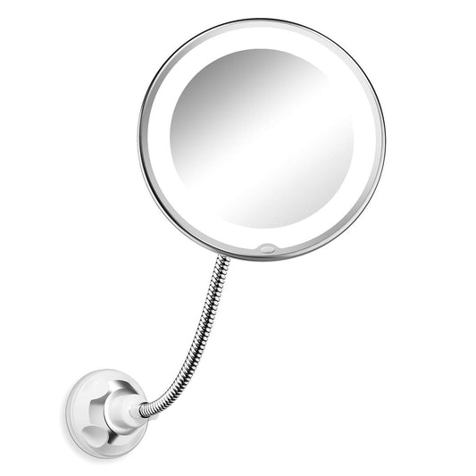 Makeup Mirror Lights with Gooseneck Mirror, 10x Magnifying