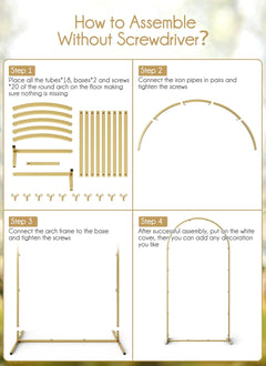 7.2FT Metal Arch Backdrop Stand with Spandex Cover - Pink