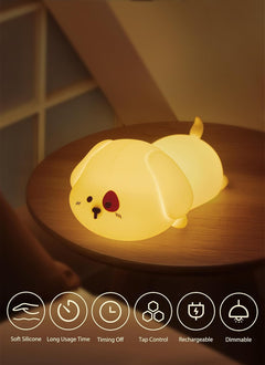 Cute Silicone Puppy Night Light - 7 Colors, Rechargeable