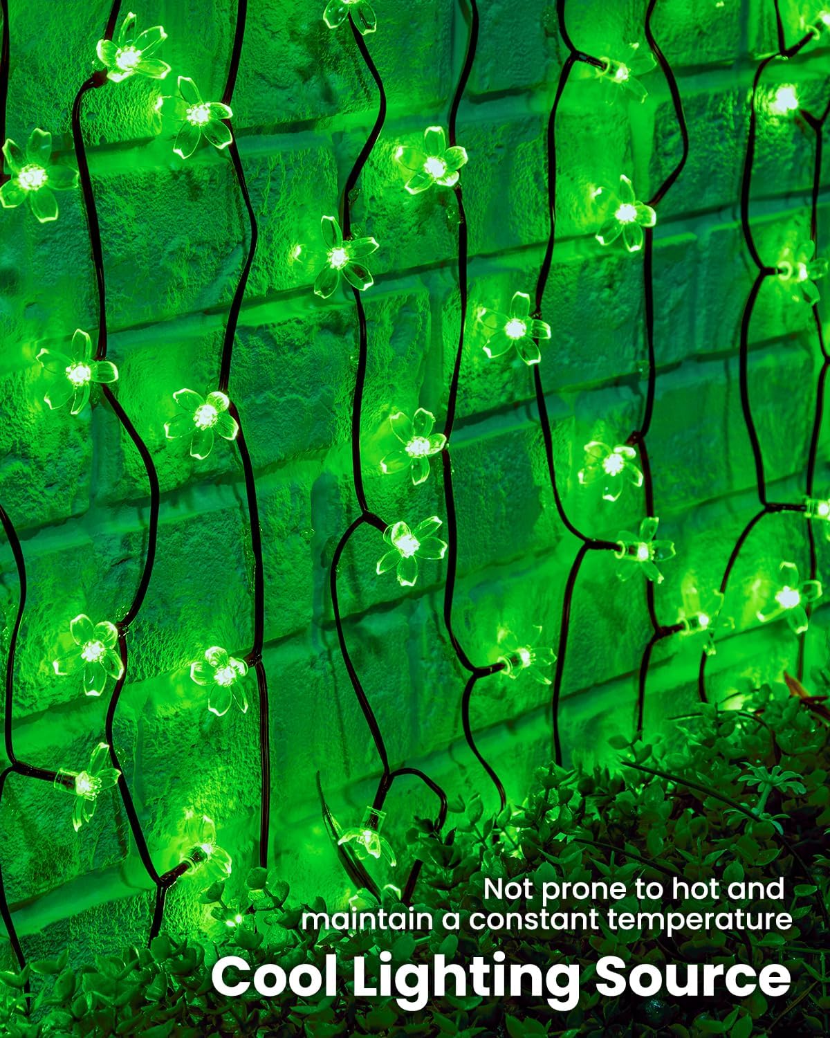 Solar Flower Lights - 60 LED, Waterproof, Christmas