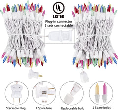 Easter Mini String Lights, 26.5 FT, 100 Count, Plug-in, Multicolored