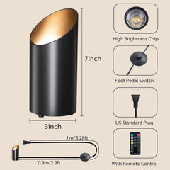 LED Floor Can Lights - 6000K, Remote, Timer, Dimmable - Indoor Uplighting (Black)