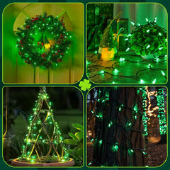 St. Patrick's Day Green String Lights - 2 Pack 17.8 Feet 50 LED Battery Operated